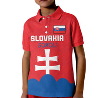Custom Slovakia Football Kid Polo Shirt Come On Sokoli