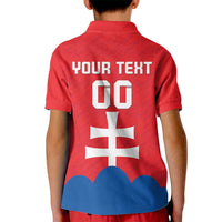Custom Slovakia Football Kid Polo Shirt Come On Sokoli