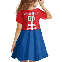 Custom Slovakia Football Kid Short Sleeve Dress Come On Sokoli