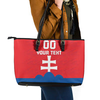 Custom Slovakia Football Leather Tote Bag Come On Sokoli