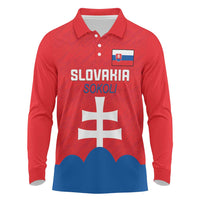 Custom Slovakia Football Long Sleeve Polo Shirt Come On Sokoli