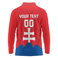 Custom Slovakia Football Long Sleeve Polo Shirt Come On Sokoli