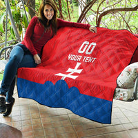 Custom Slovakia Football Quilt Come On Sokoli