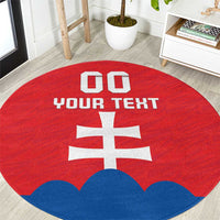 Custom Slovakia Football Round Carpet Come On Sokoli