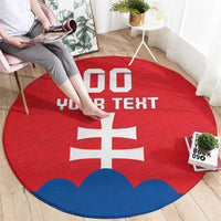 Custom Slovakia Football Round Carpet Come On Sokoli