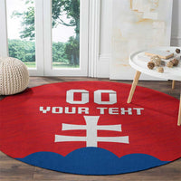 Custom Slovakia Football Round Carpet Come On Sokoli