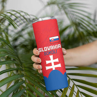 Custom Slovakia Football Skinny Tumbler Come On Sokoli