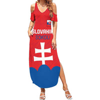 Custom Slovakia Football Summer Maxi Dress Come On Sokoli