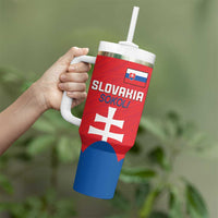 Custom Slovakia Football Tumbler With Handle Come On Sokoli