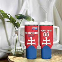 Custom Slovakia Football Tumbler With Handle Come On Sokoli