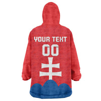Custom Slovakia Football Wearable Blanket Hoodie Come On Sokoli