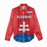 Custom Slovakia Football Women Casual Shirt Come On Sokoli