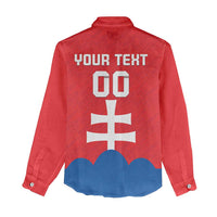 Custom Slovakia Football Women Casual Shirt Come On Sokoli
