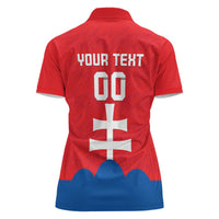 Custom Slovakia Football Women Polo Shirt Come On Sokoli