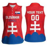 Custom Slovakia Football Women Sleeveless Polo Shirt Come On Sokoli