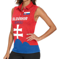 Custom Slovakia Football Women Sleeveless Polo Shirt Come On Sokoli