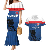 Custom Slovakia Hockey Couples Matching Mermaid Dress and Hawaiian Shirt Go Nasi Chlapci