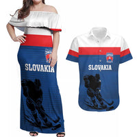 Custom Slovakia Hockey Couples Matching Off Shoulder Maxi Dress and Hawaiian Shirt Go Nasi Chlapci