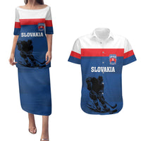 Custom Slovakia Hockey Couples Matching Puletasi and Hawaiian Shirt Go Nasi Chlapci