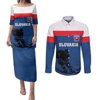 Custom Slovakia Hockey Couples Matching Puletasi and Long Sleeve Button Shirt Go Nasi Chlapci