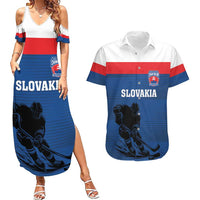 Custom Slovakia Hockey Couples Matching Summer Maxi Dress and Hawaiian Shirt Go Nasi Chlapci