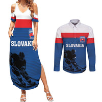 Custom Slovakia Hockey Couples Matching Summer Maxi Dress and Long Sleeve Button Shirt Go Nasi Chlapci