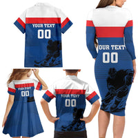 Custom Slovakia Hockey Family Matching Long Sleeve Bodycon Dress and Hawaiian Shirt Go Nasi Chlapci
