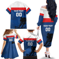 Custom Slovakia Hockey Family Matching Off The Shoulder Long Sleeve Dress and Hawaiian Shirt Go Nasi Chlapci