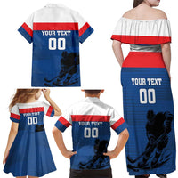 Custom Slovakia Hockey Family Matching Off Shoulder Maxi Dress and Hawaiian Shirt Go Nasi Chlapci