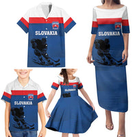 Custom Slovakia Hockey Family Matching Puletasi and Hawaiian Shirt Go Nasi Chlapci