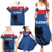 Custom Slovakia Hockey Family Matching Summer Maxi Dress and Hawaiian Shirt Go Nasi Chlapci
