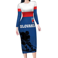 Custom Slovakia Hockey Long Sleeve Bodycon Dress Go Nasi Chlapci