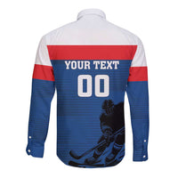 Custom Slovakia Hockey Long Sleeve Button Shirt Go Nasi Chlapci