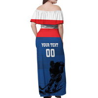 Custom Slovakia Hockey Off Shoulder Maxi Dress Go Nasi Chlapci