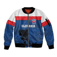 Custom Slovakia Hockey Sleeve Zip Bomber Jacket Go Nasi Chlapci