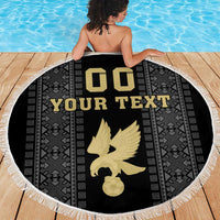 Custom Mexico Football Beach Blanket El Tri Aztec Pattern Back Version