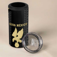 Custom Mexico Football 4 in 1 Can Cooler Tumbler El Tri Aztec Pattern Back Version