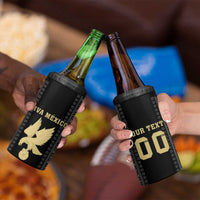Custom Mexico Football 4 in 1 Can Cooler Tumbler El Tri Aztec Pattern Back Version