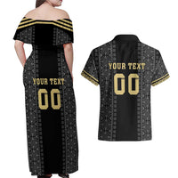 Custom Mexico Football Couples Matching Off Shoulder Maxi Dress and Hawaiian Shirt El Tri Aztec Pattern Back Version