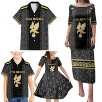 Custom Mexico Football Family Matching Puletasi and Hawaiian Shirt El Tri Aztec Pattern Back Version