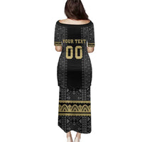 Custom Mexico Football Family Matching Puletasi and Hawaiian Shirt El Tri Aztec Pattern Back Version