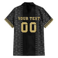 Custom Mexico Football Family Matching Short Sleeve Bodycon Dress and Hawaiian Shirt El Tri Aztec Pattern Back Version