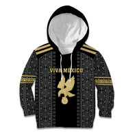 Custom Mexico Football Kid Hoodie El Tri Aztec Pattern Back Version
