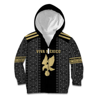 Custom Mexico Football Kid Hoodie El Tri Aztec Pattern Back Version
