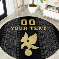 Custom Mexico Football Round Carpet El Tri Aztec Pattern Back Version