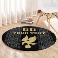 Custom Mexico Football Round Carpet El Tri Aztec Pattern Back Version
