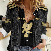 Custom Mexico Football Women Casual Shirt El Tri Aztec Pattern Back Version