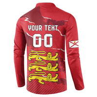 Custom Bailiwick of Jersey Button Sweatshirt Sporty Style