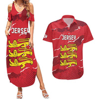 Custom Bailiwick of Jersey Couples Matching Summer Maxi Dress and Hawaiian Shirt Sporty Style