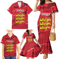 Custom Bailiwick of Jersey Family Matching Mermaid Dress and Hawaiian Shirt Sporty Style
